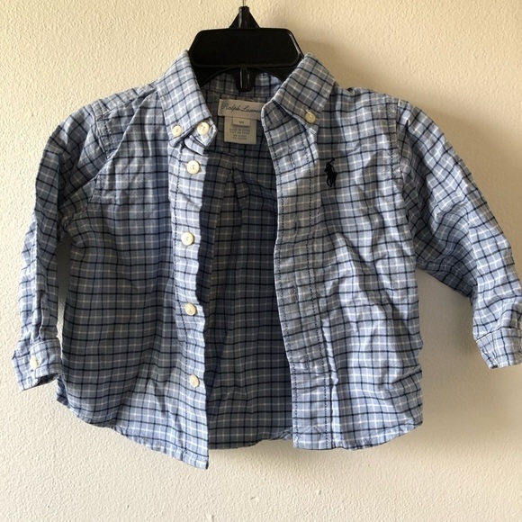 COPY - Polo Ralph Lauren Baby Plaid Button Down Shirt 6M - Picture 2 of 5